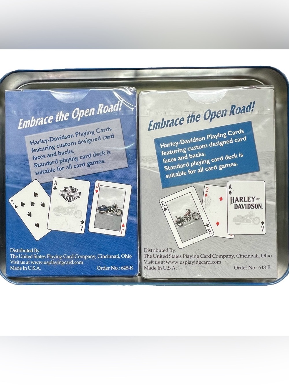 2001 Harley Davidson Springer Heritage Softail Collectible Tin & Playing Cards - Picture 4 of 4